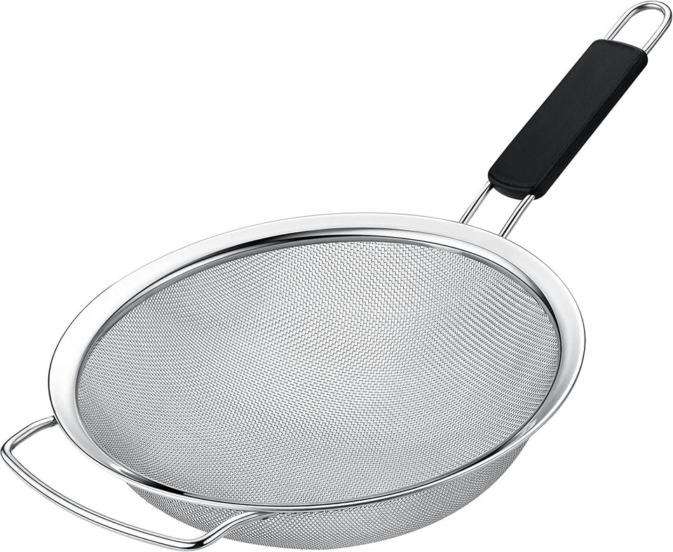 Kafoor 9-inch extra-fine mesh strainer for thorough rinsing of grains