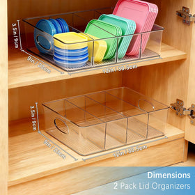 KAIDELI lid organizer with adjustable dividers simplifies sorting by size and shape.
