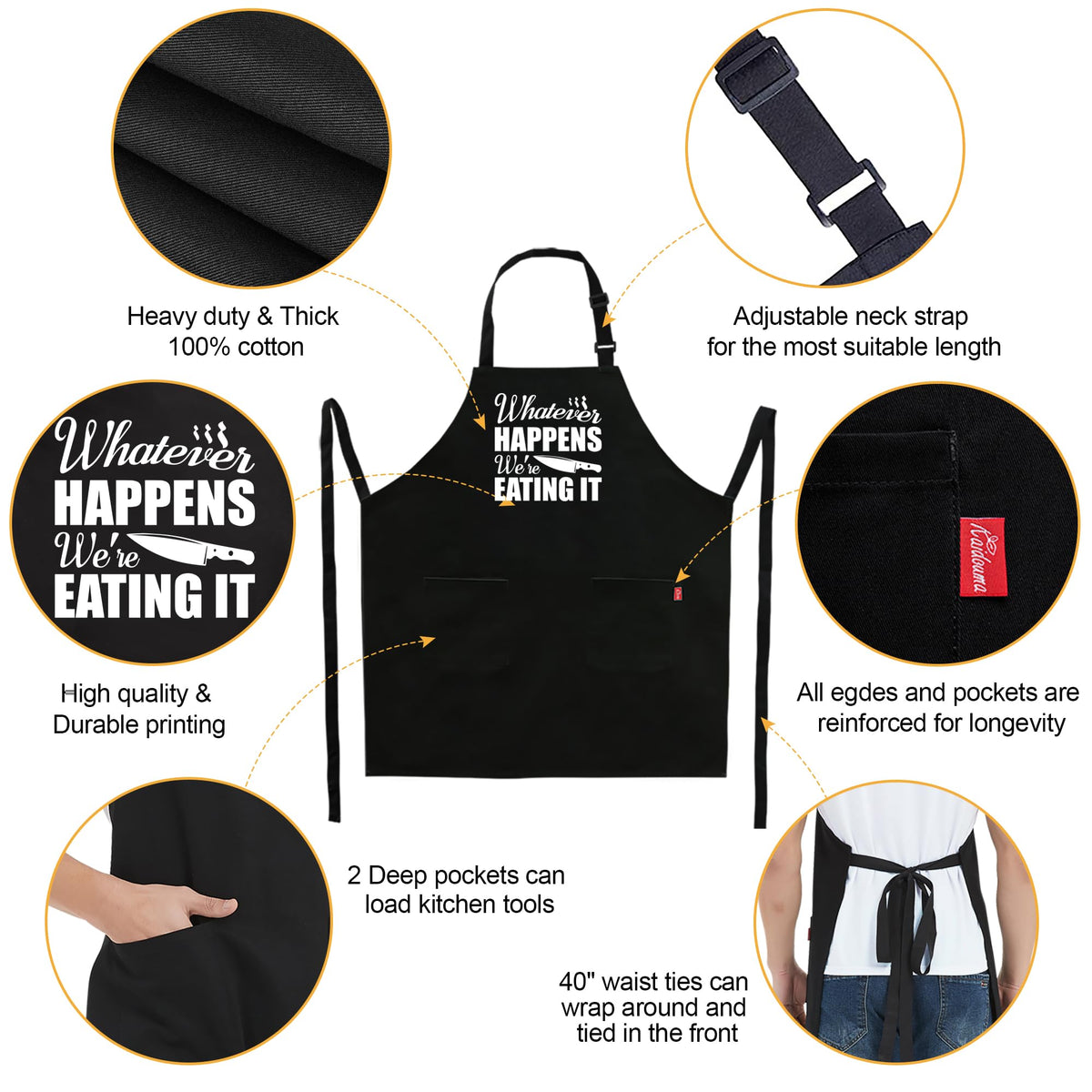 Kaidouma funny apron adjustable neck for comfortable wear