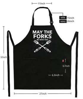 Kaidouma grill apron two pockets closeup demonstrates convenient storage while cooking