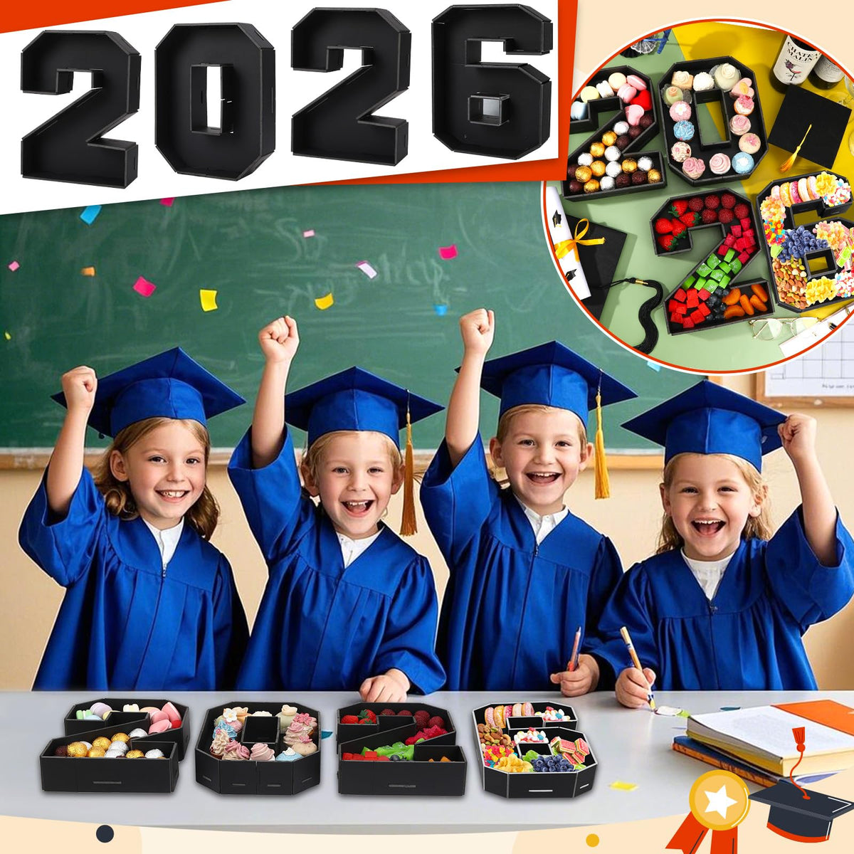 Compact 9.5 by 7.5 inch footprint fits on dessert tables and reception displays.