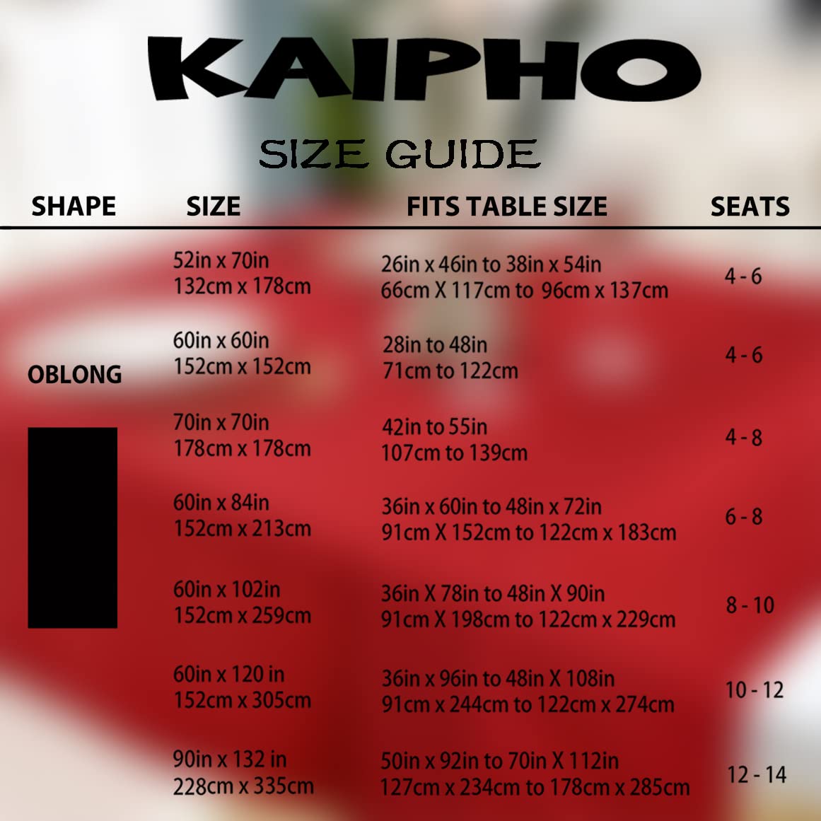 KAIPHO machine-washable tablecloth for quick cleanup after events