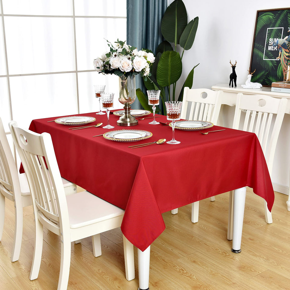 KAIPHO red rectangle tablecloth with waterproof fabric for outdoor dining