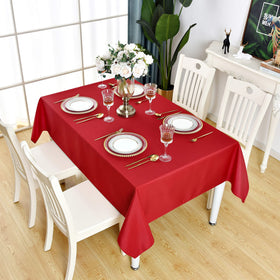 KAIPHO stain-resistant, wrinkle-free polyester tablecloth keeps surfaces clean