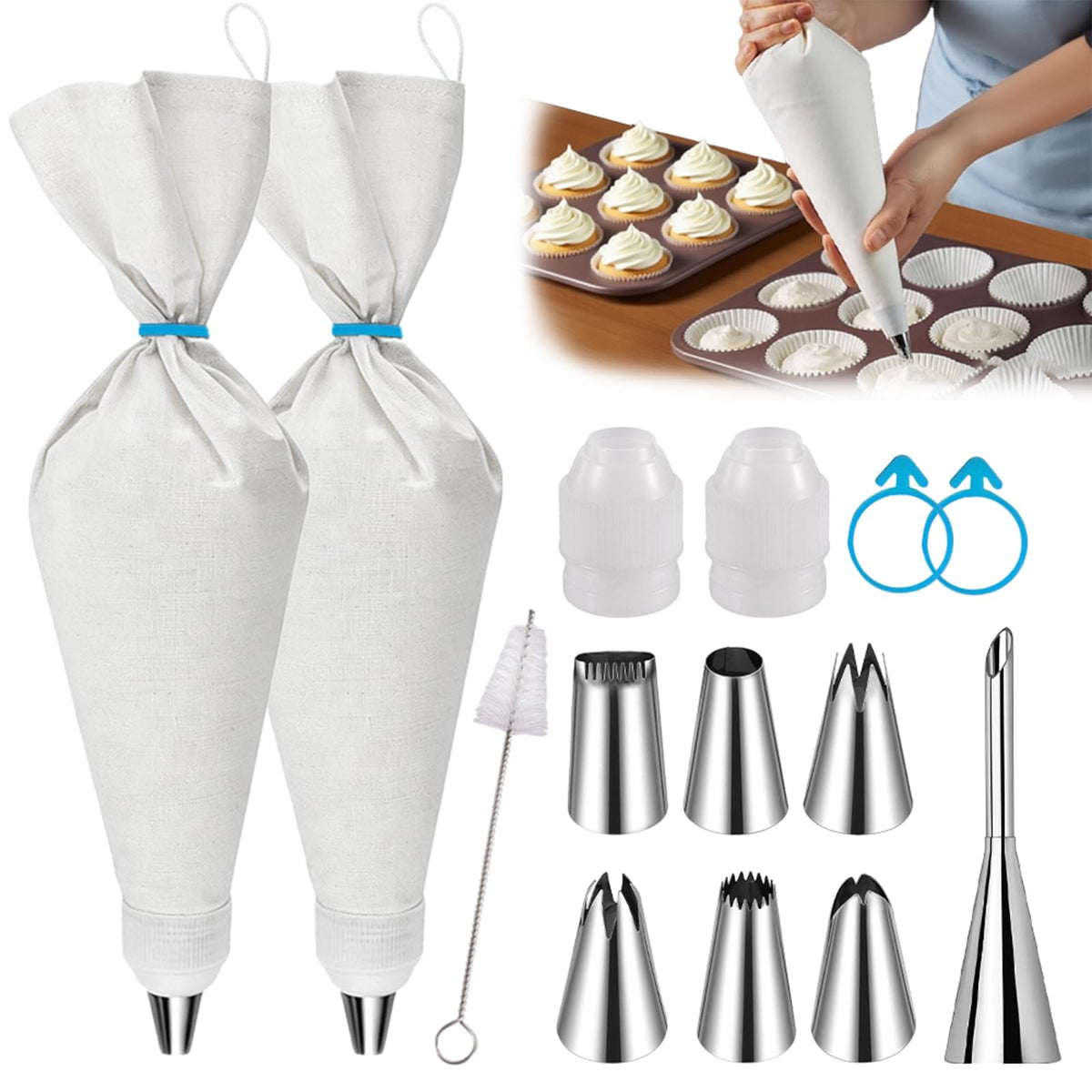 Kairsya reusable piping bags 16inch in use for smooth buttercream piping