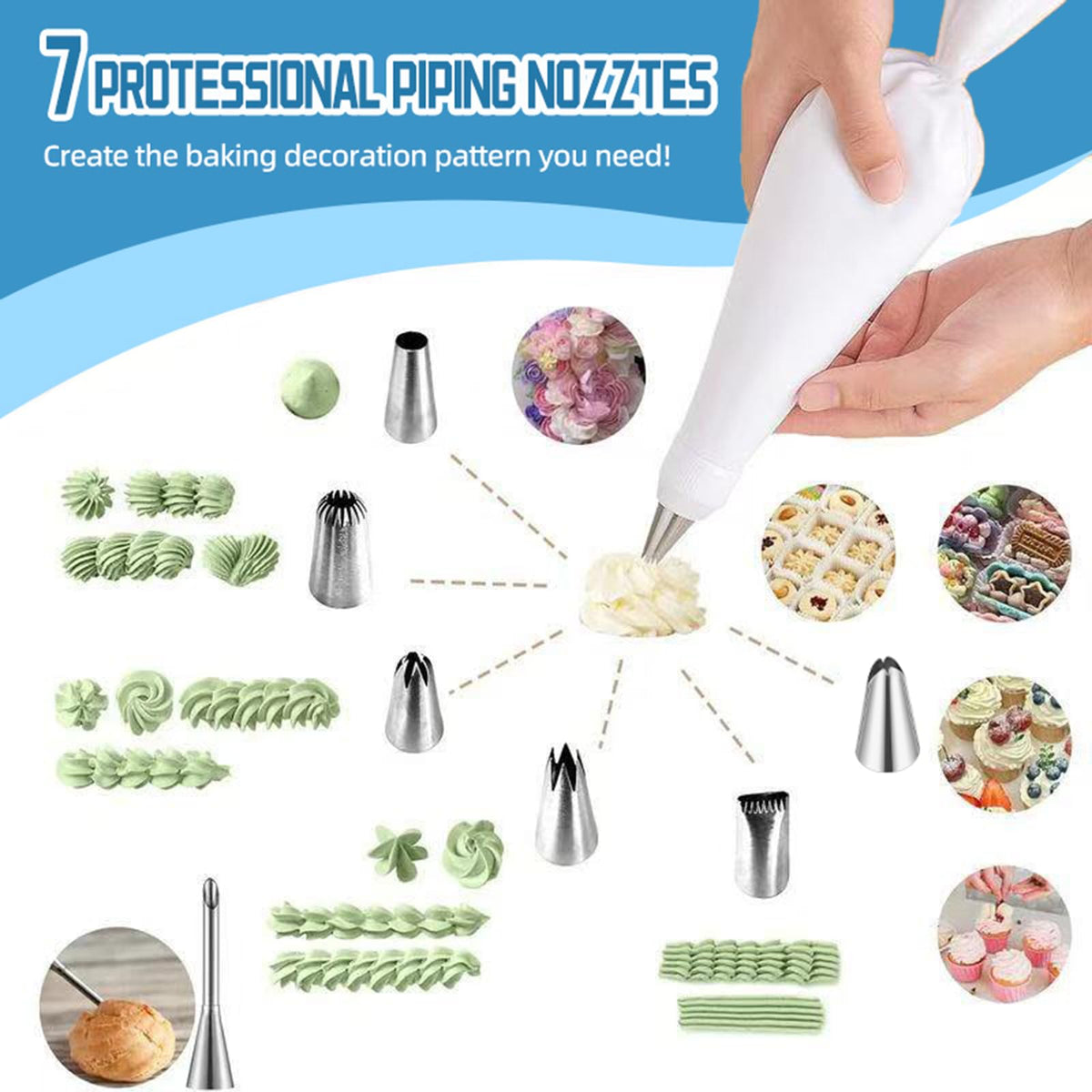 Kairsya six stainless steel tips for versatile decorating