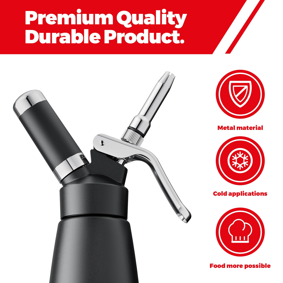 Kaiser Chef easy-clean matte black finish with fingerprint resistance