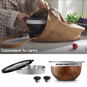 Kaiser chef removable tray for organized serving and easy cleaning.