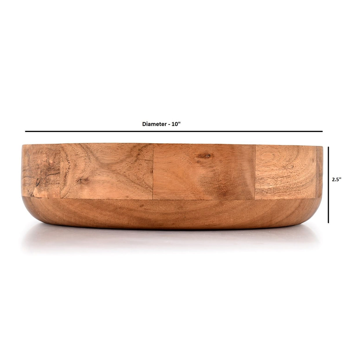 Kaizen Casa wooden round bowl ideal for weddings or picnics with durable acacia.