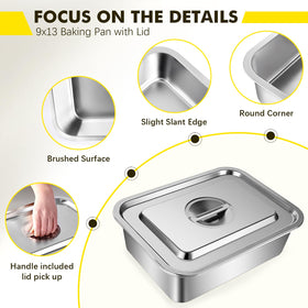 KAKO large lasagna pan with lid, ideal for family meals.