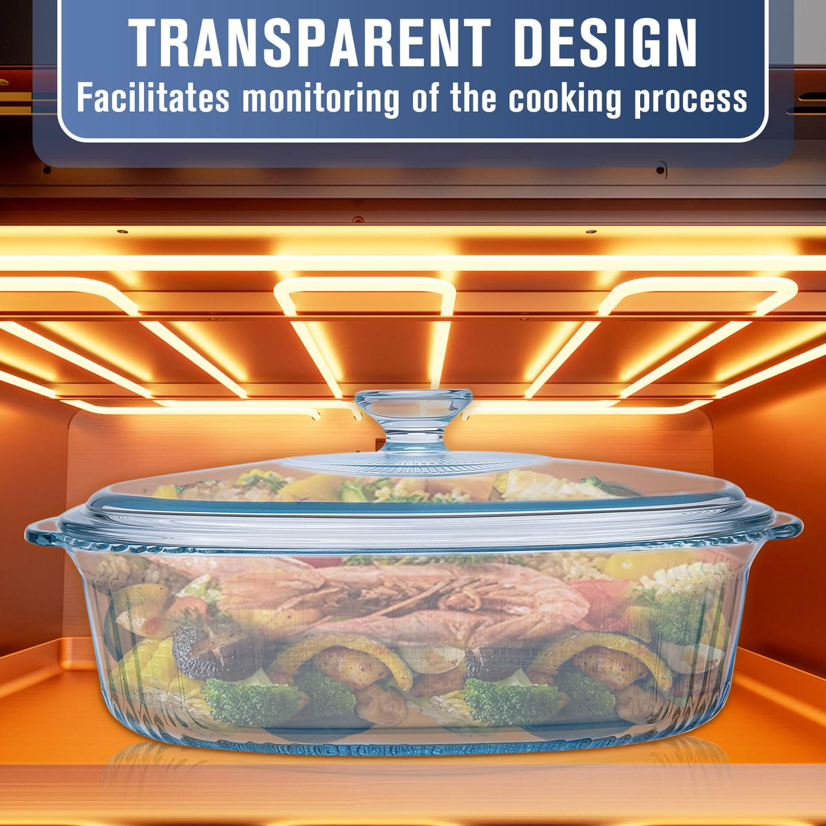 KAKO ribbed oval design glass baking dish elevates table presentation.