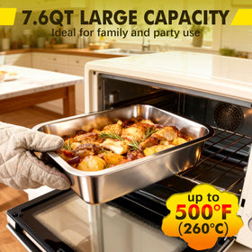 KAKO stainless steel oven-safe pan, durable and rust-resistant.