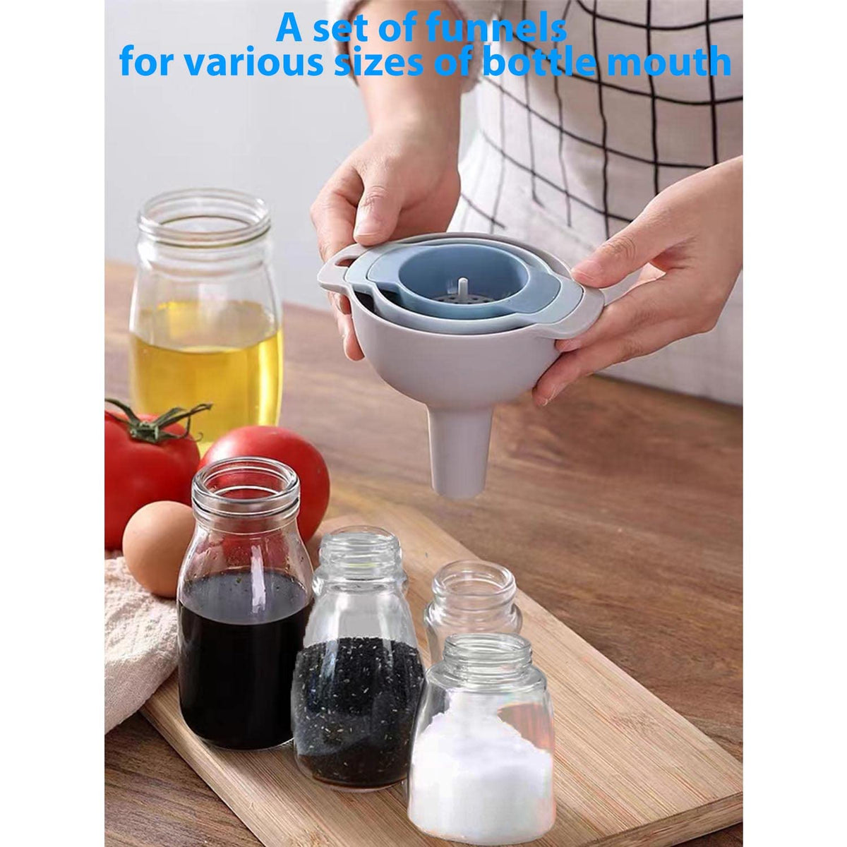 Kalave four funnels cleaning brush aids quick maintenance after use.