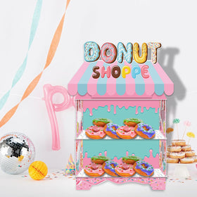 KALEFO Birthday Party Supplies Donut Display serves as a practical centerpiece
