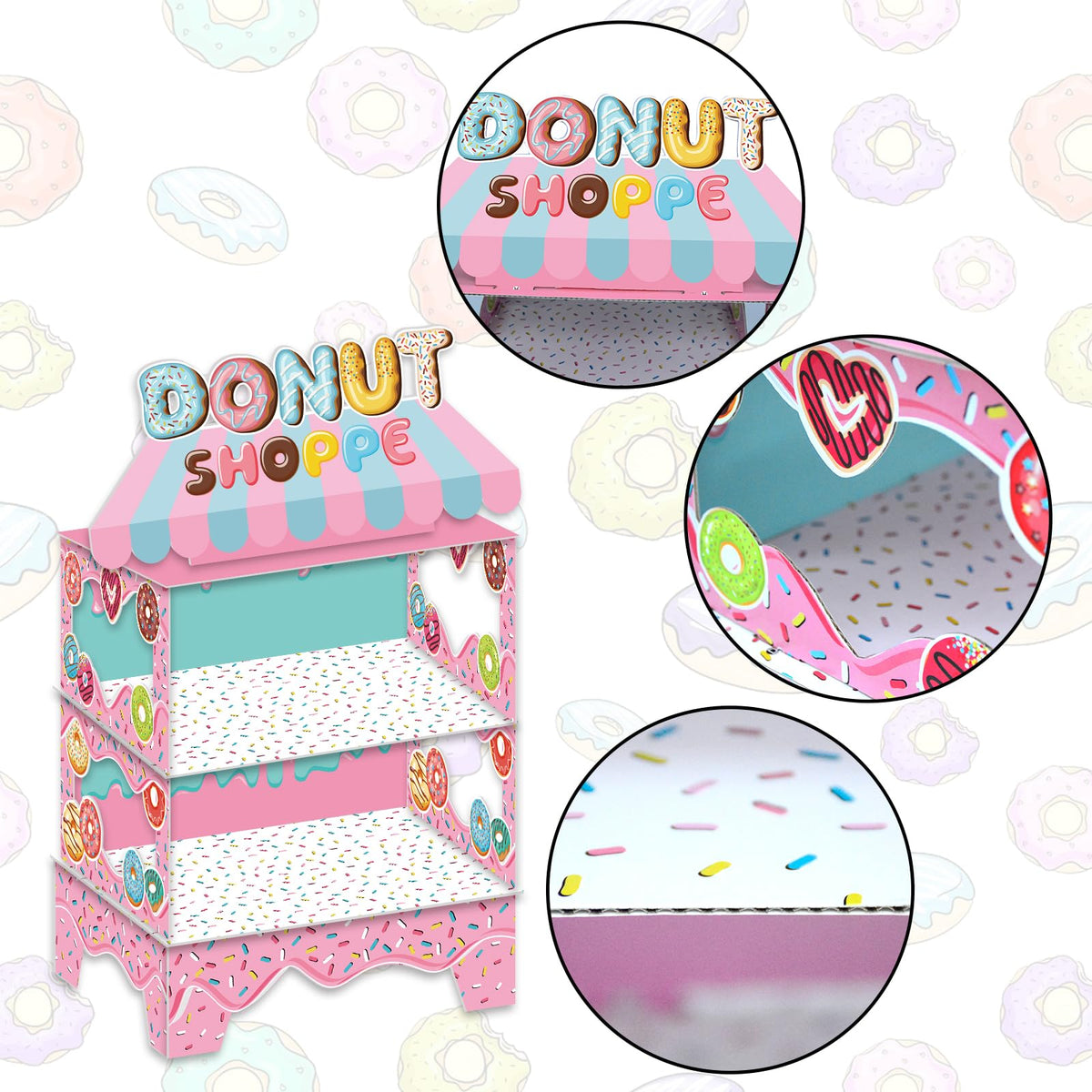 KALEFO Dessert Table Decor Donut Stand enhances event table aesthetics