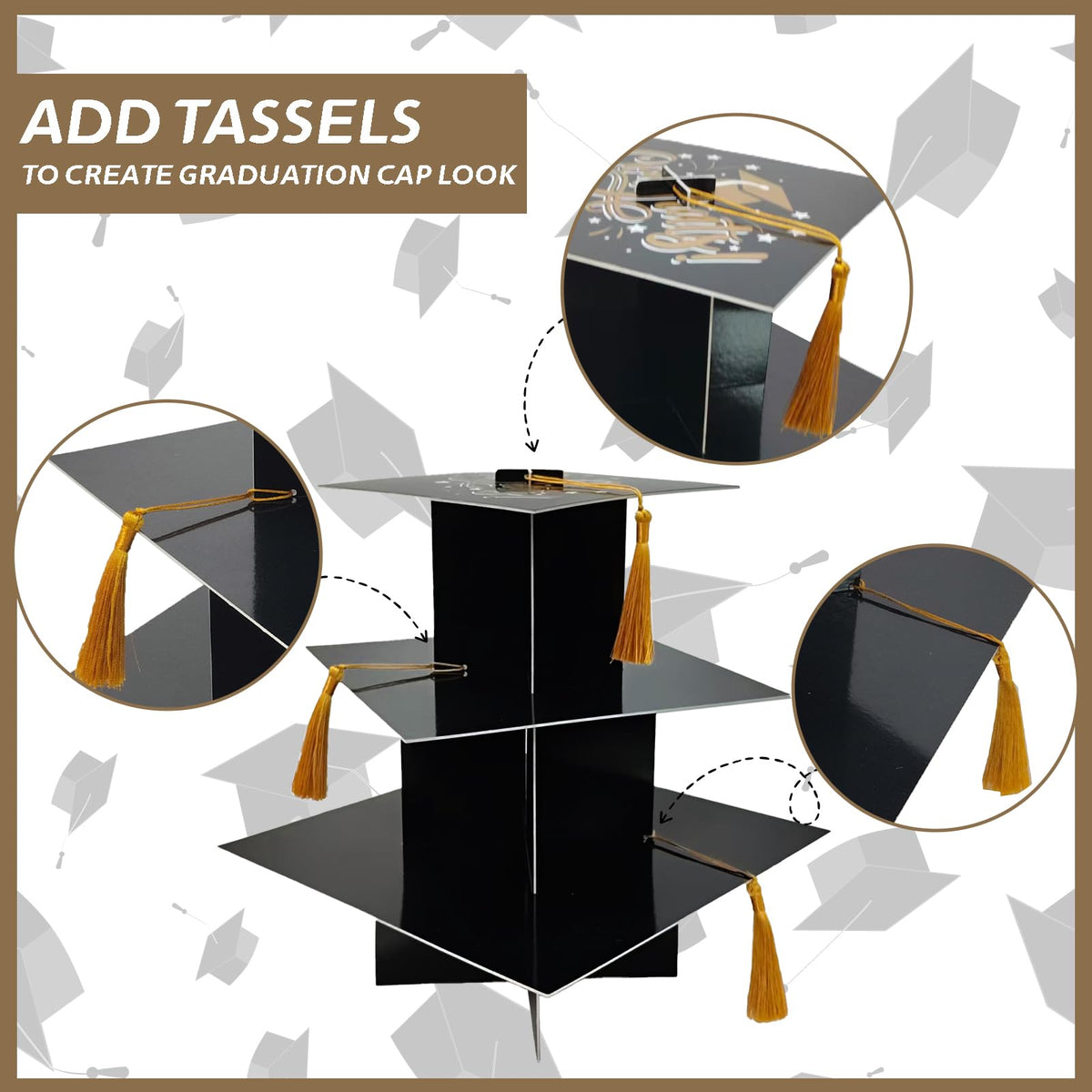 KALEFO durable cardboard stand lends reliable dessert support.