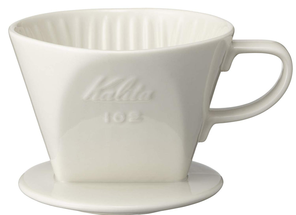 Kalita 2001 ceramic white dripper for balanced pour-over.