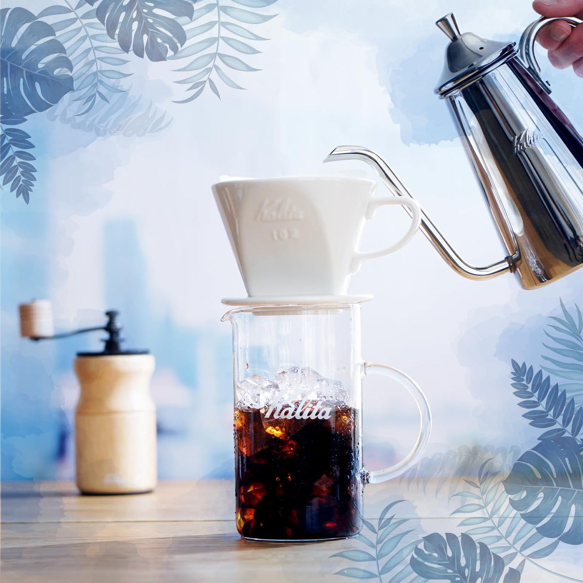 Kalita 2001 cone design for even extraction.