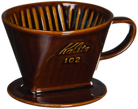Kalita Style 102 brown dripper, pour-over setup for balanced extraction.