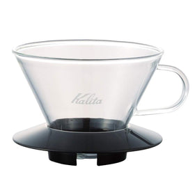 Kalita Wave 185 dripper top view showing flat bed for balanced pour-over extraction.