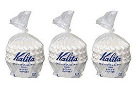 Kalita Wave 185 white filter pack, front view, supports consistent pour-over flavor.