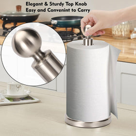 Kalitro paper towel holder with felt pads protects counters.