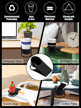 Kalolary sleek black desk clip blends with office decor