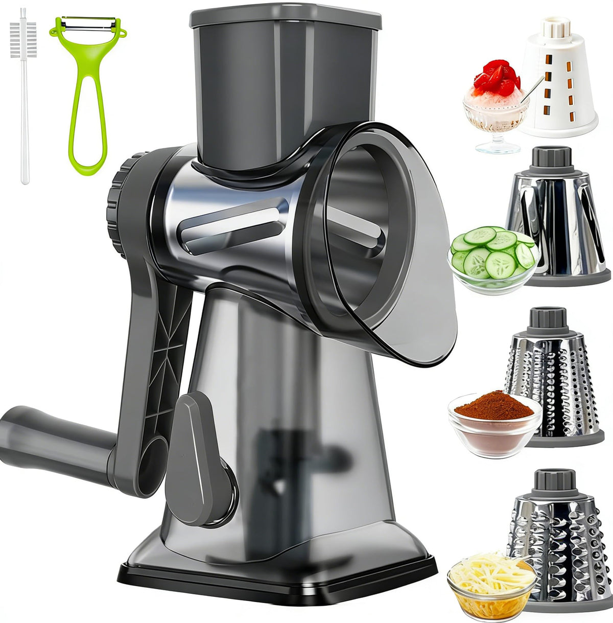 KalraMay cheese grater with handle shows ergonomic grip for easy shredding