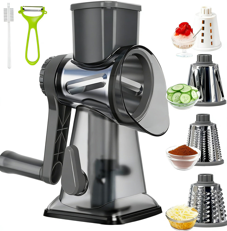 KalraMay cheese grater with handle shows ergonomic grip for easy shredding