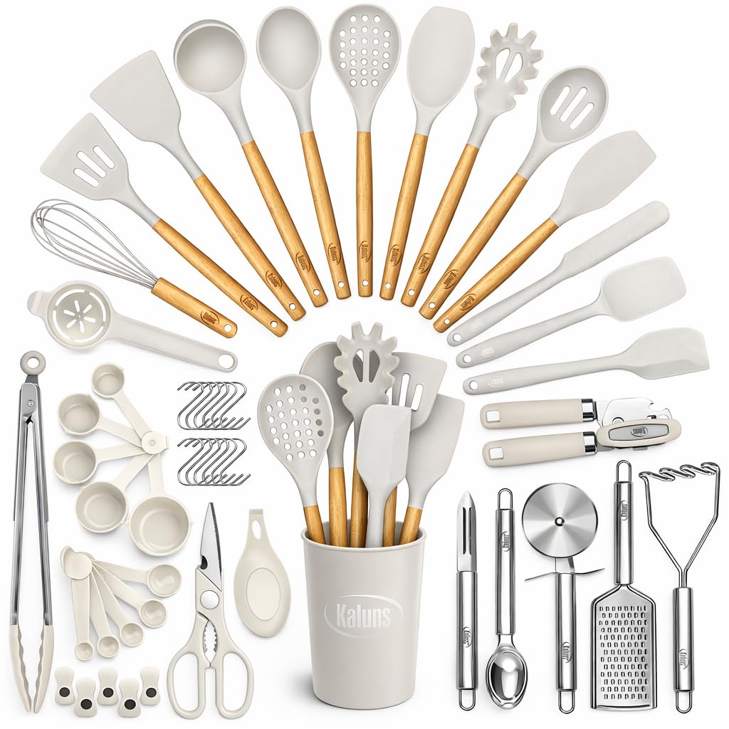 Kaluns 50pc silicone utensils set for safe nonstick cooking
