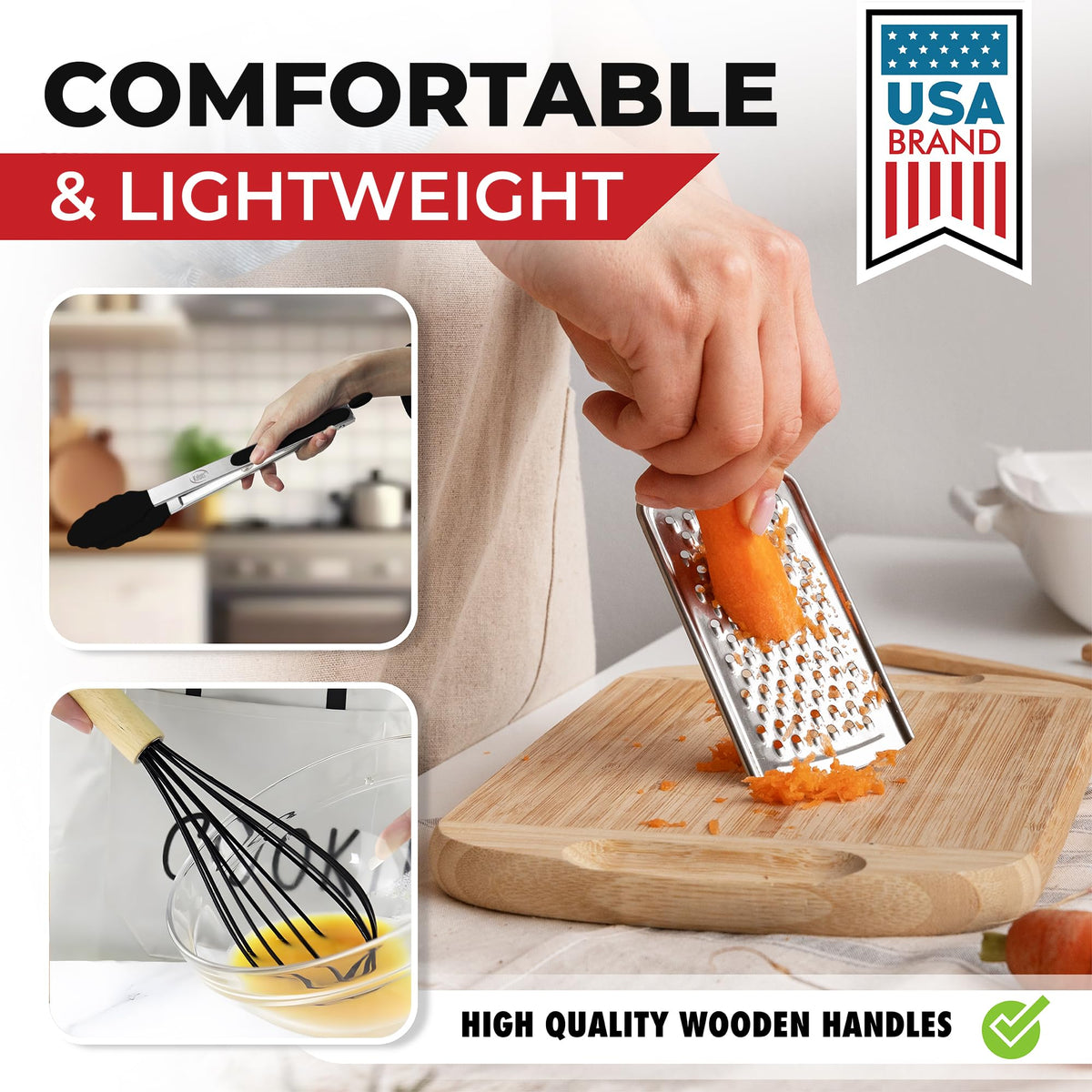 Kaluns kitchen shears and 12-inch tongs for versatile prep.