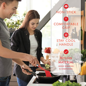 Kaluns nylon-stainless tools assembly, nonstick friendly and easy to wipe clean.