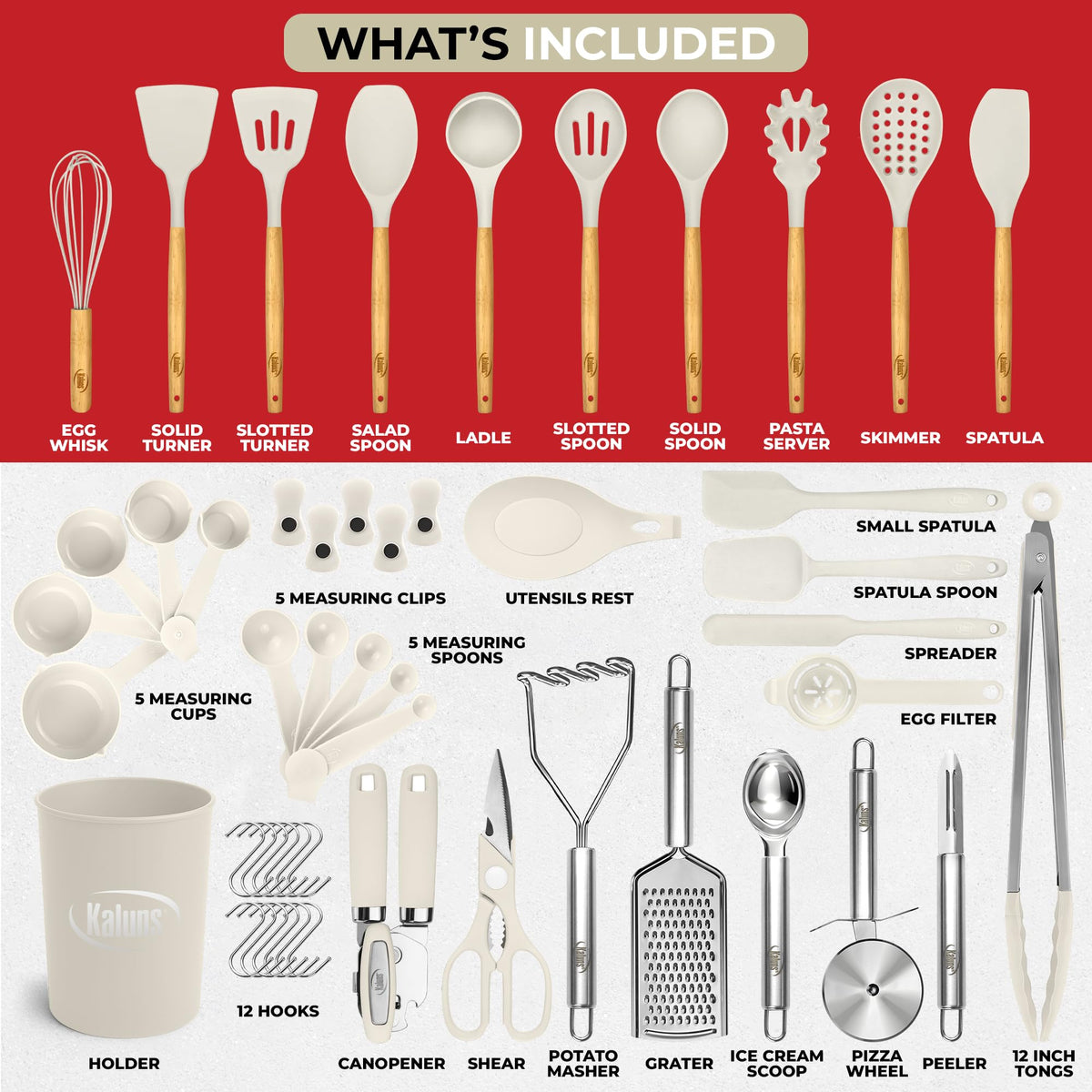 Kaluns silicone spatula and turner for smooth mixing and flipping