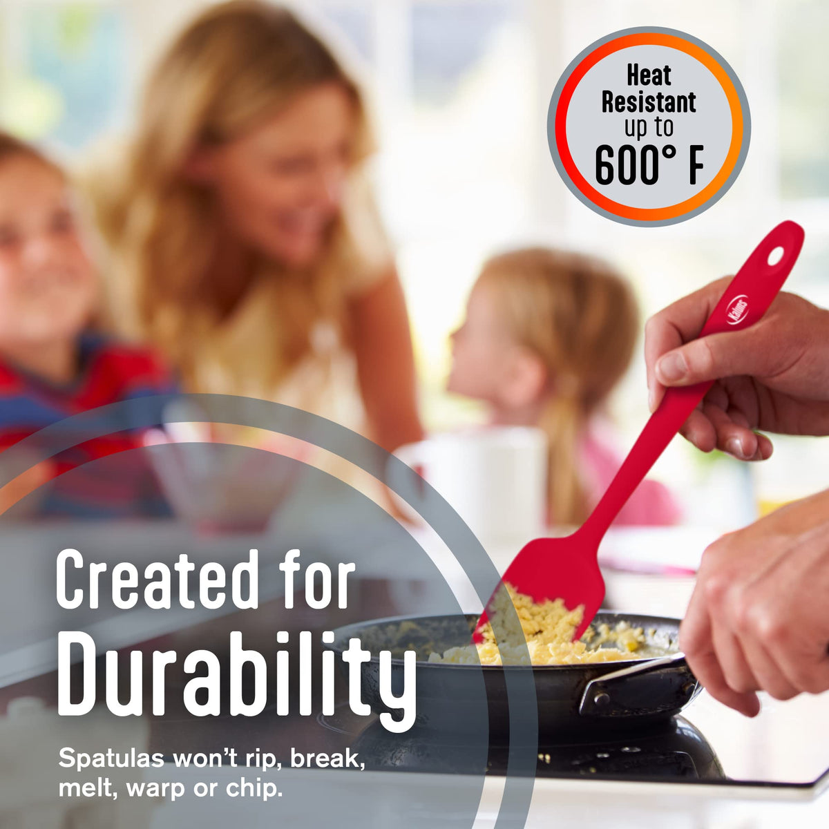 Kaluns silicone spatula set jar-spatula reaching into jars and stirring thick sauces
