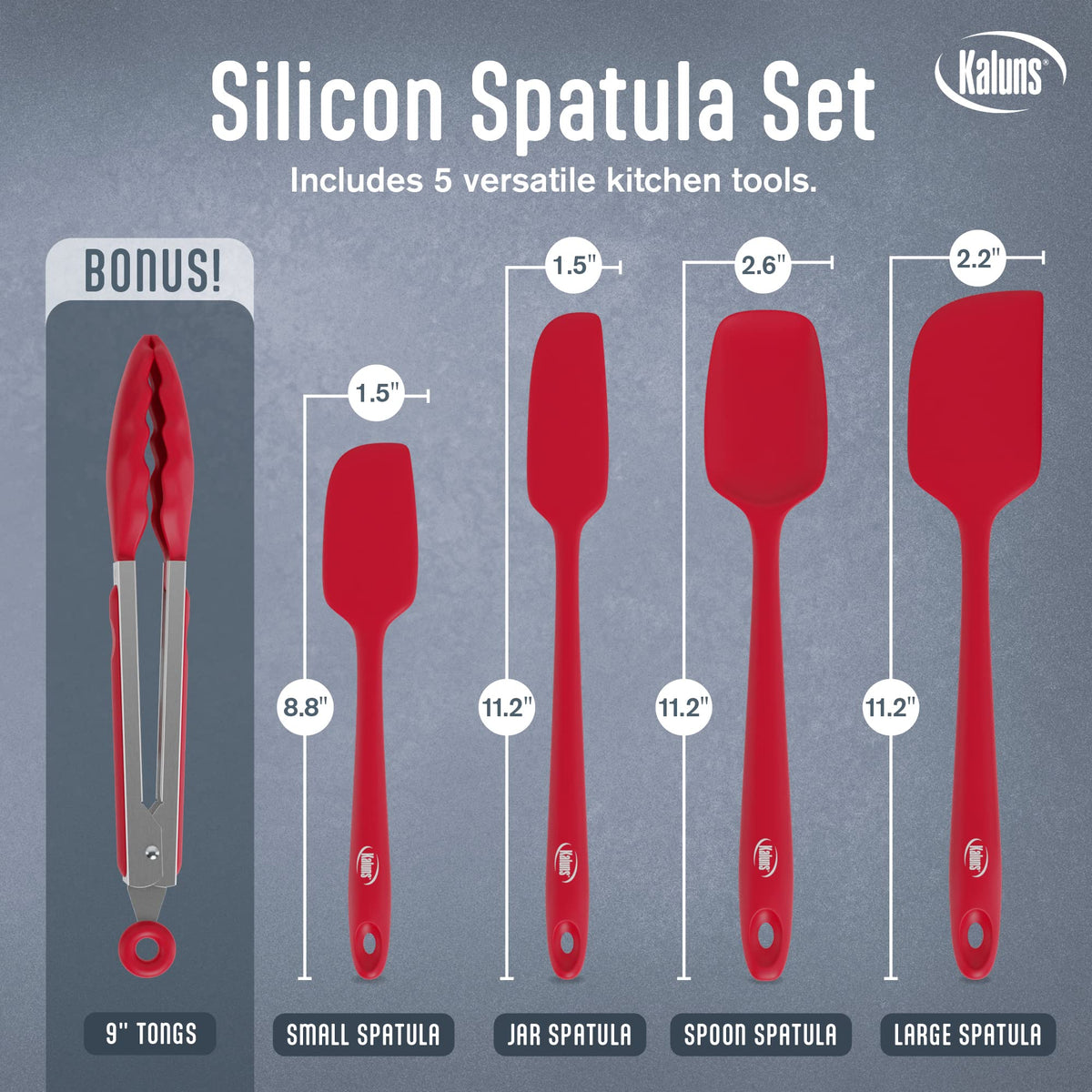 Kaluns silicone spatula set large-spatula ideal for flipping and scraping wide pans