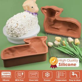 Kamehame 3D lamb cake mold provides sturdy bottom frame for flat, even baking