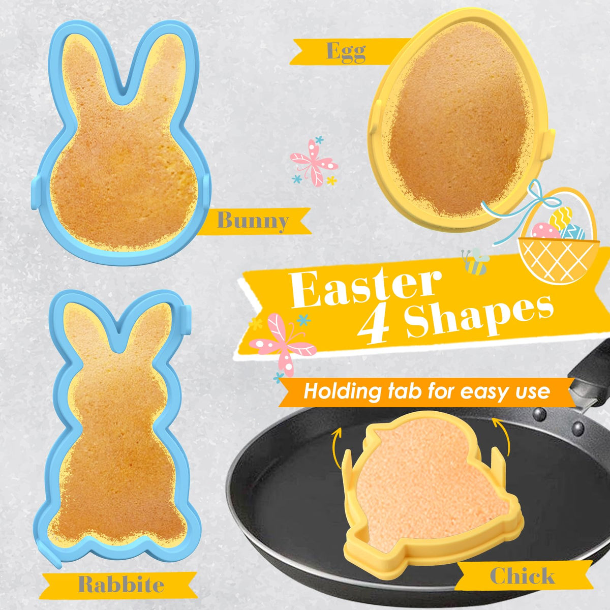 Kamehame Easter pancake ring set for colorful shapes.