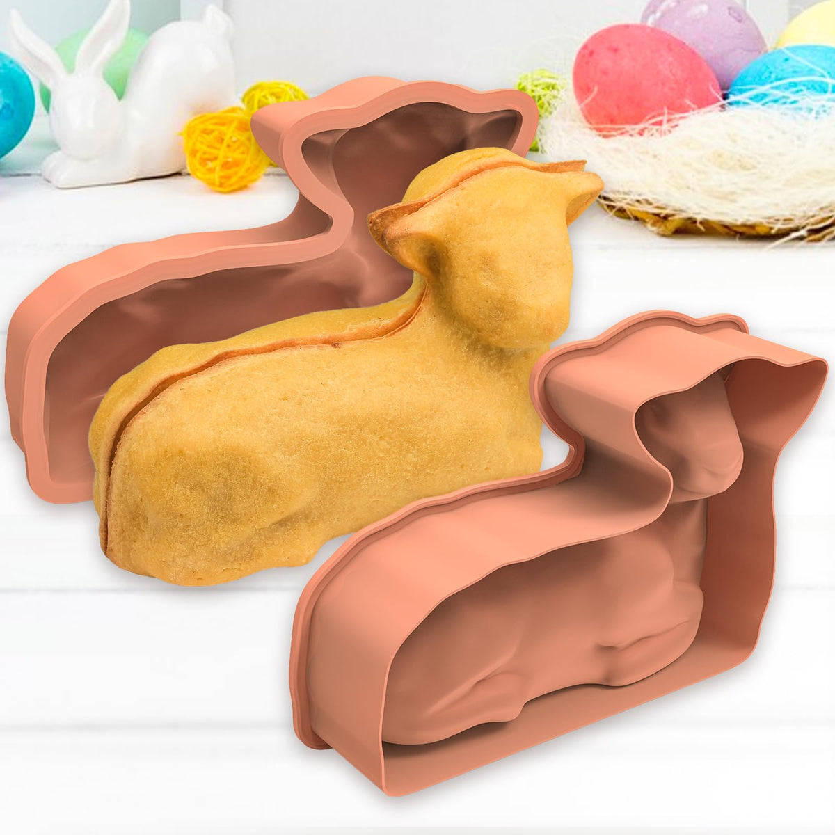 Kamehame Easy-release lamb mold is dishwasher-safe for quick cleanup