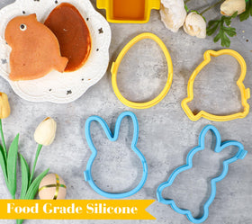 Kamehame pancake mold nonstick release for easy flipping.