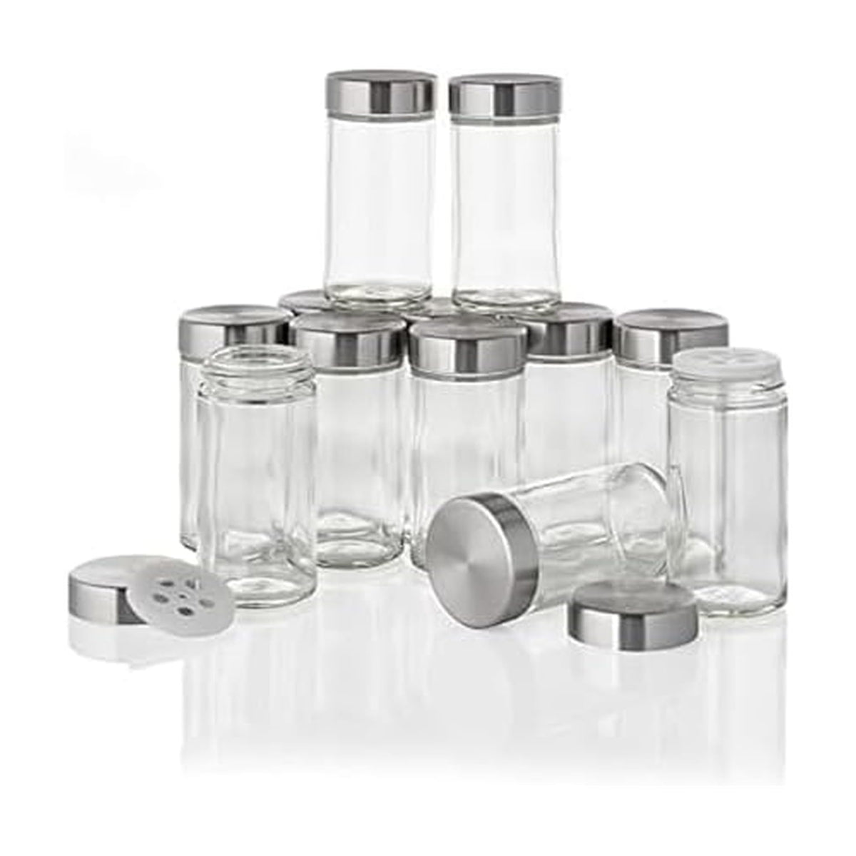Kamenstein clear 3oz jar for pantry organization and spice visibility.