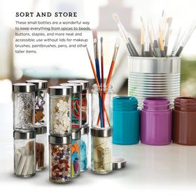 Kamenstein clear glass spice jar for easy identification and quick access.