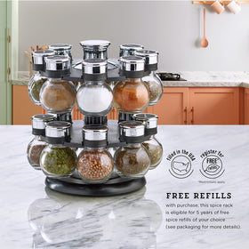 Kamenstein Ellington free refills offer long-term spice supply.