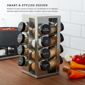 Kamenstein Heritage rotating spice rack displaying jars for easy selection.