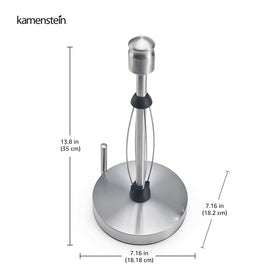 Kamenstein Perfect Tear brushed stainless steel finish adds a modern look to any room.