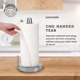 Kamenstein Perfect Tear ratchet technology provides controlled tearing and prevents unwinding.