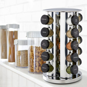 Kamenstein removable sifter caps minimize mess during pouring onto spoons or food.