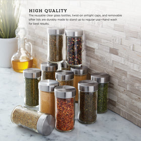 Kamenstein removable sifter lid enables controlled dispensing of spices.