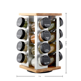 Kamenstein Warner jars with clearly labeled lids for fast spice access.