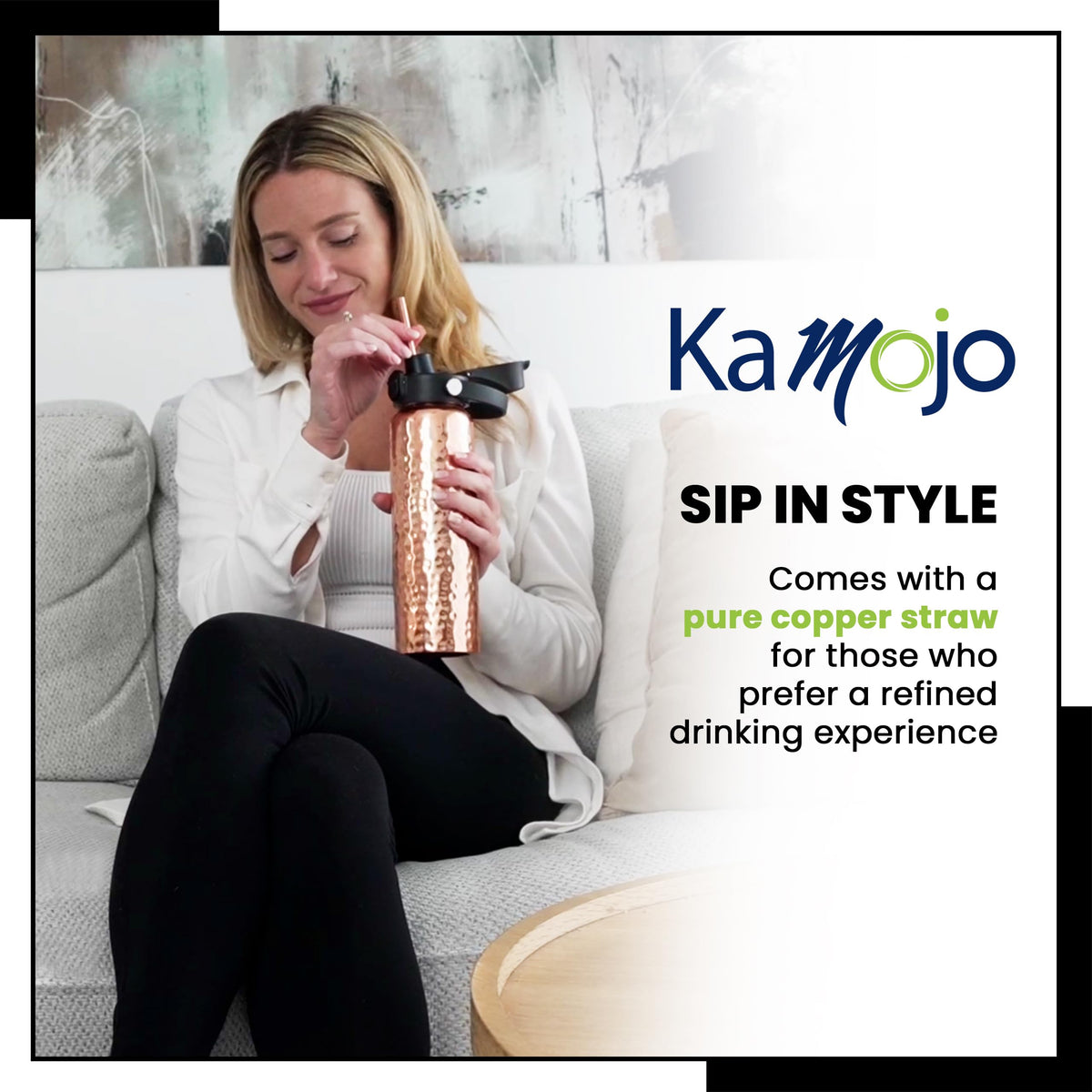 Kamojo artisan craft in hammered copper adds timeless style.