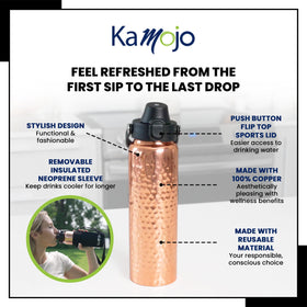 Kamojo insulated neoprene sleeve helps keep drinks cold longer.
